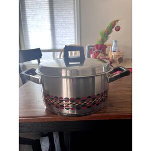 Fissler Solaryme Dot Stewpot Stainless Steel Pot Pan with Lid Germany 10.5"